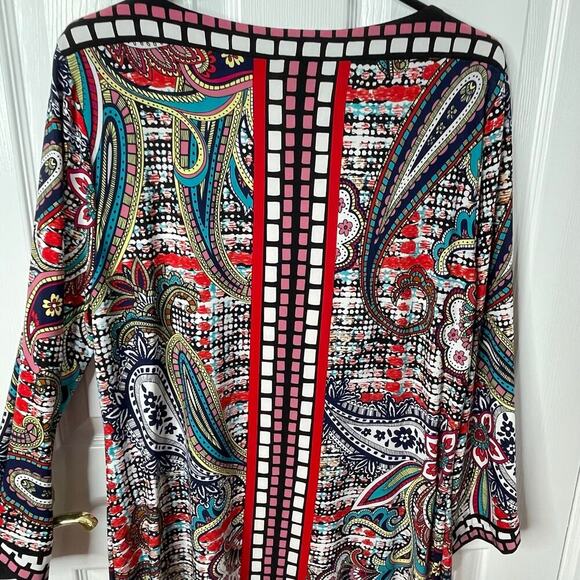 Beige by eci geometric grafittie dress 14 black red blue - Picture 7 of 8